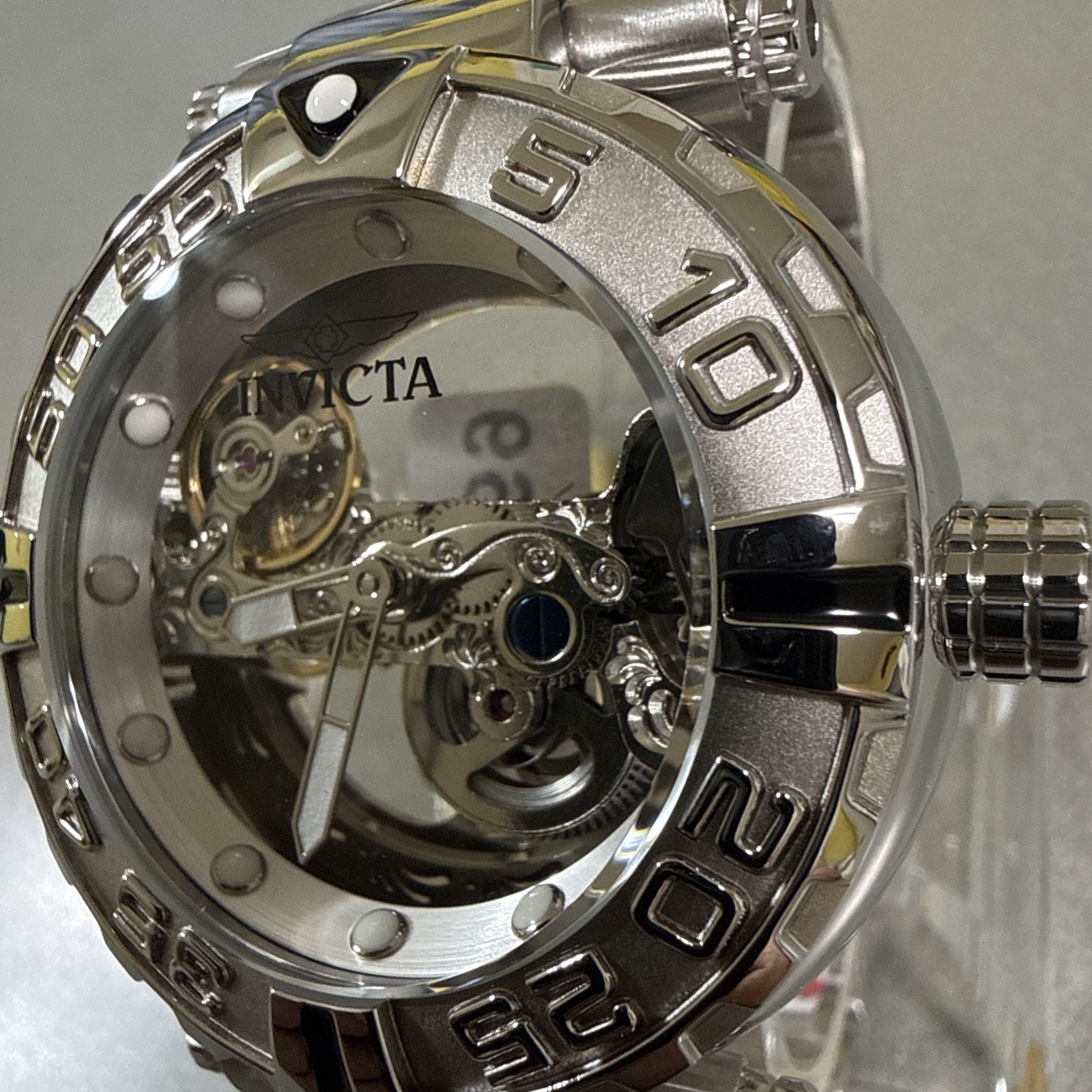 Invictas 47mm Automatic Silver “Subaqua” On SS Band Mens Big Boy Watch #49499