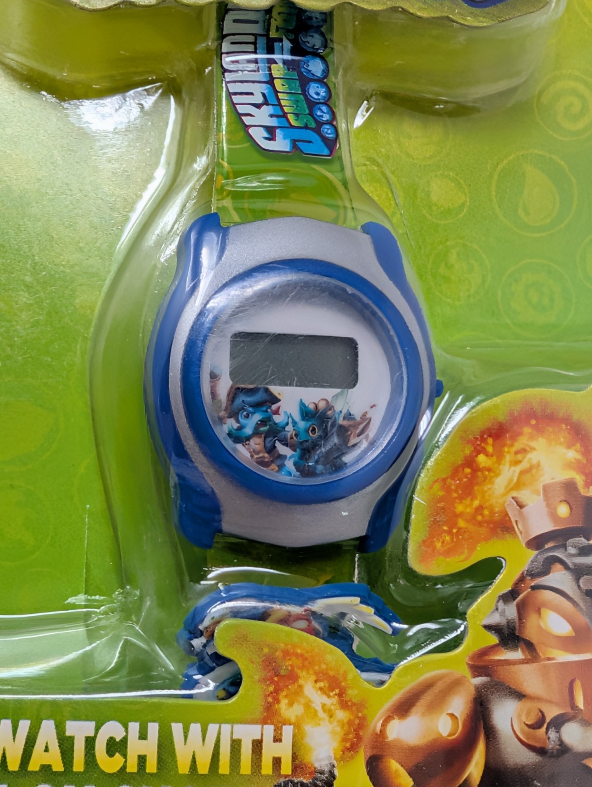 Skylanders Swap Force LCD Digital Watch Kids Blue Green Slide-On Characters New