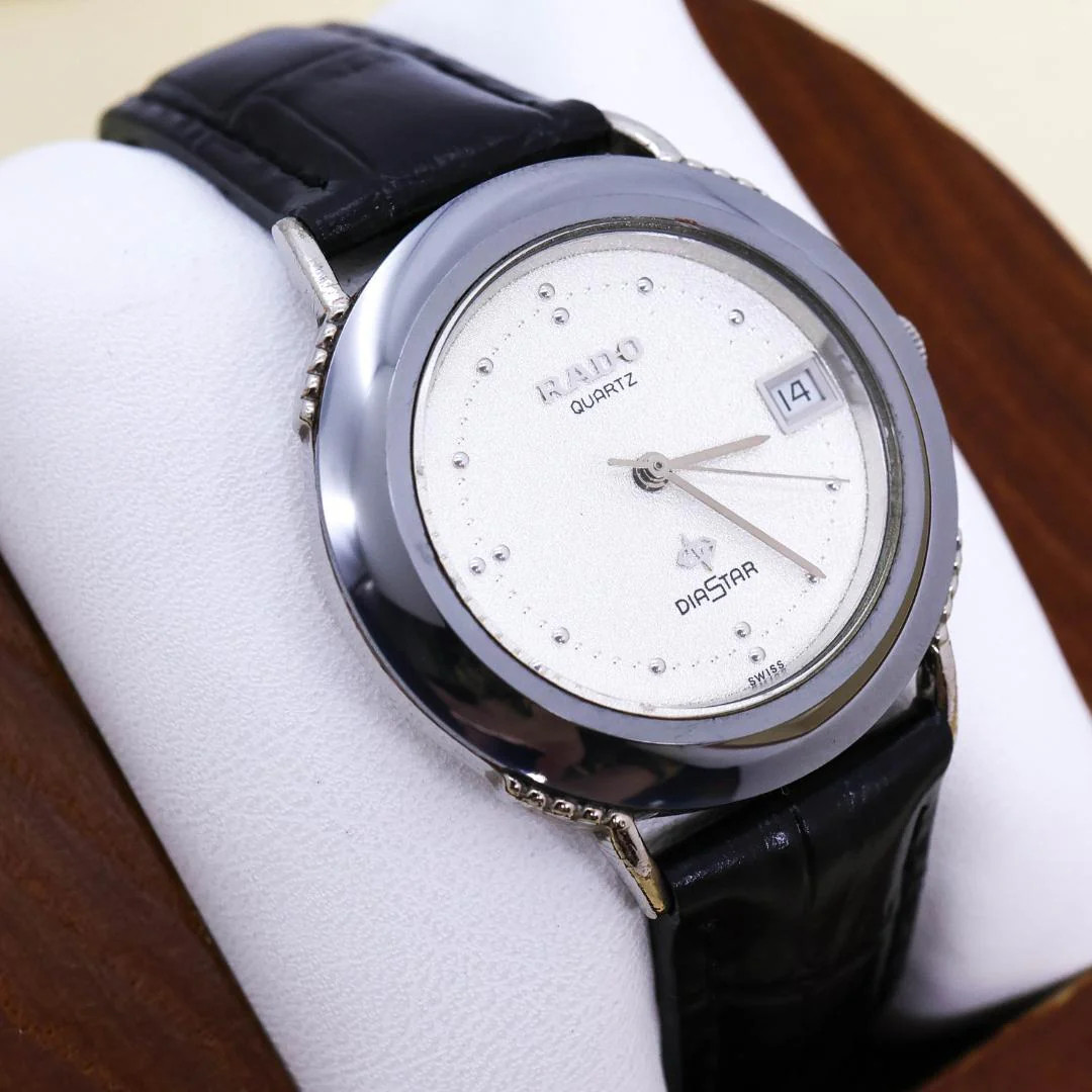 Rado Diastar 107.9623.3 Quartz Hard Alloy 33mm Black Silver Mens Wristwatch