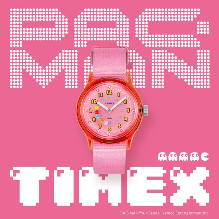 Timex Pac-Man Collaboration Camper TW2V93900 Quartz 30mm Wrist Watch PINK