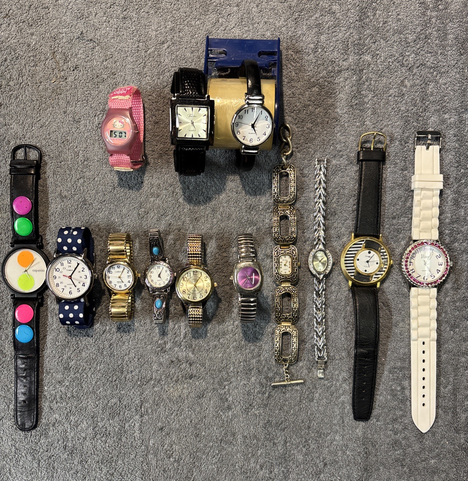 Ladys Wrist Watch Lot Multiple Brands Timex Geneva Vivani Carriage ￼￼