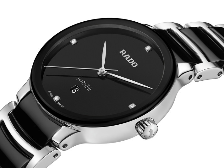 Rado Centrix Diamonds Quartz Black Dial Swiss Unisex Luxury Watch R30021712 NEW
