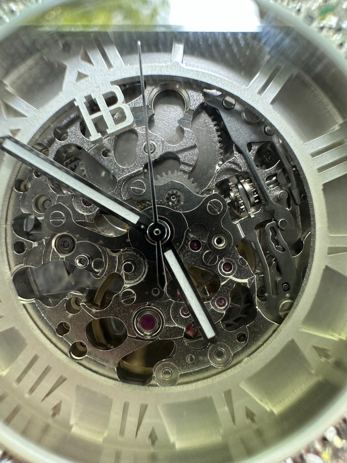 35.5ct MOISSANITE Automatic Skeleton Watch Mens Real Iced Hip Hop Passes Tester