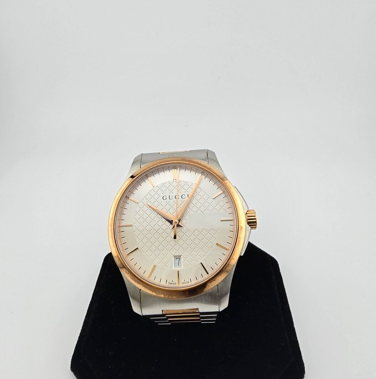 Gucci G-Timeless Men’s Silver Dial Two-Tone Stainless Steel Watch – YA126473