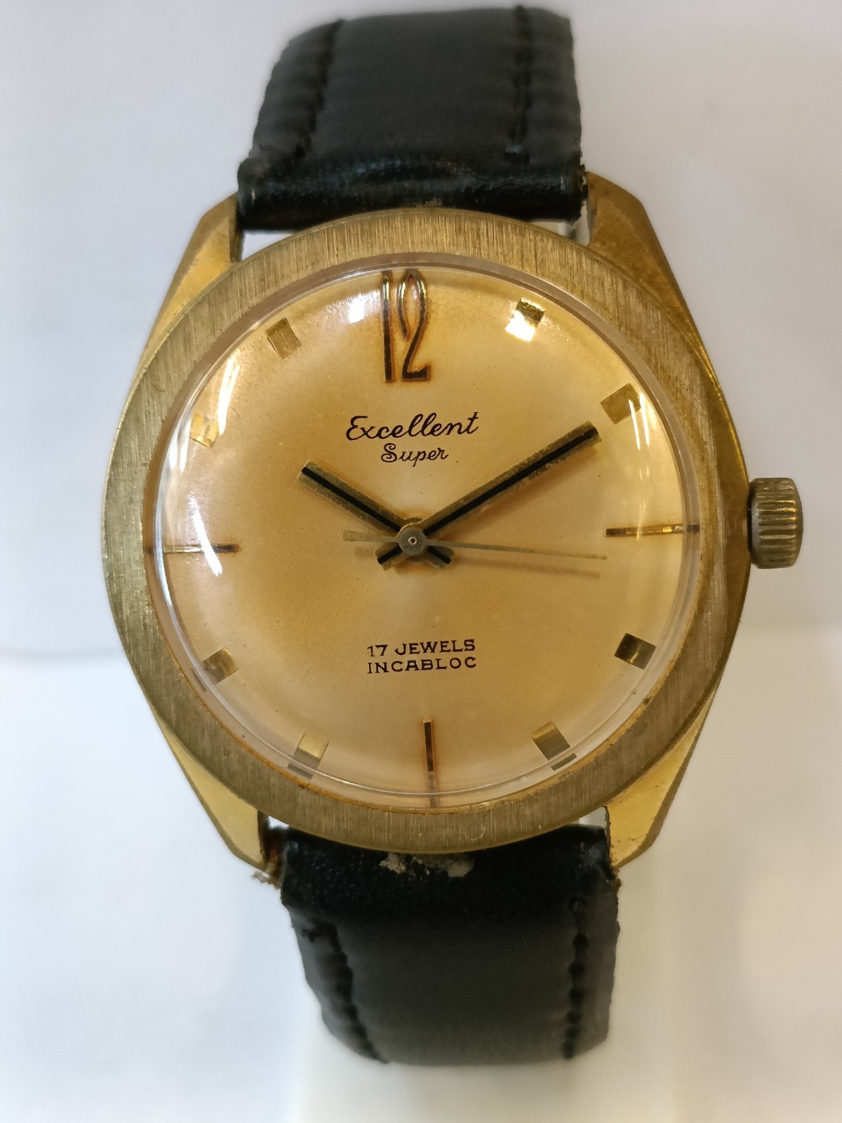 EXCELLENT SUPER 17J WINDING PATINA DIAL SWISS MEN’S WORKING CONDITION