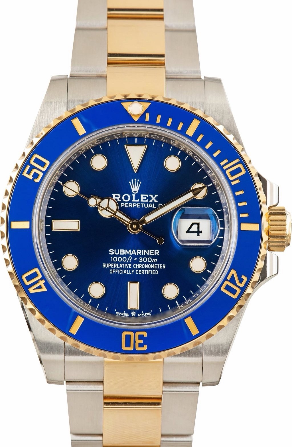 Rolex Submariner 116613LB Silver and Gold Oyster Bracelet with Blue Bezel