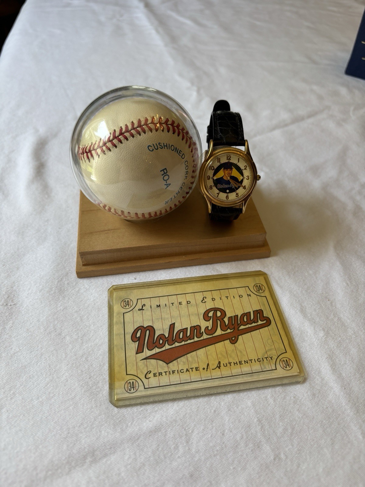 Fossil Limited Edition Nolan Ryan Watch and signed baseball- 1135 /5000