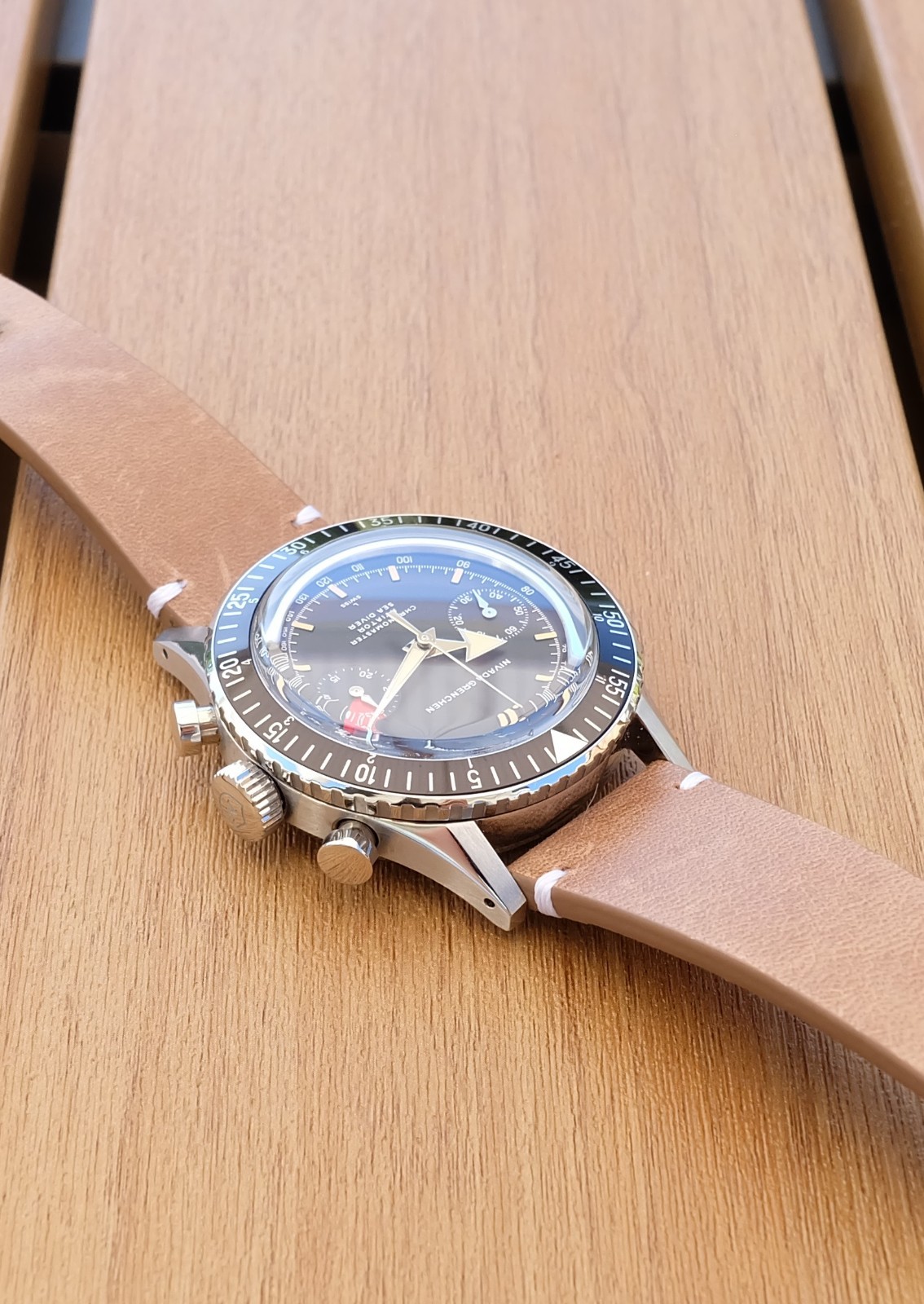 Nivada Grenchen CASD Chronomaster Aviator Sea Diver Manual 38mm Watch [Mint]