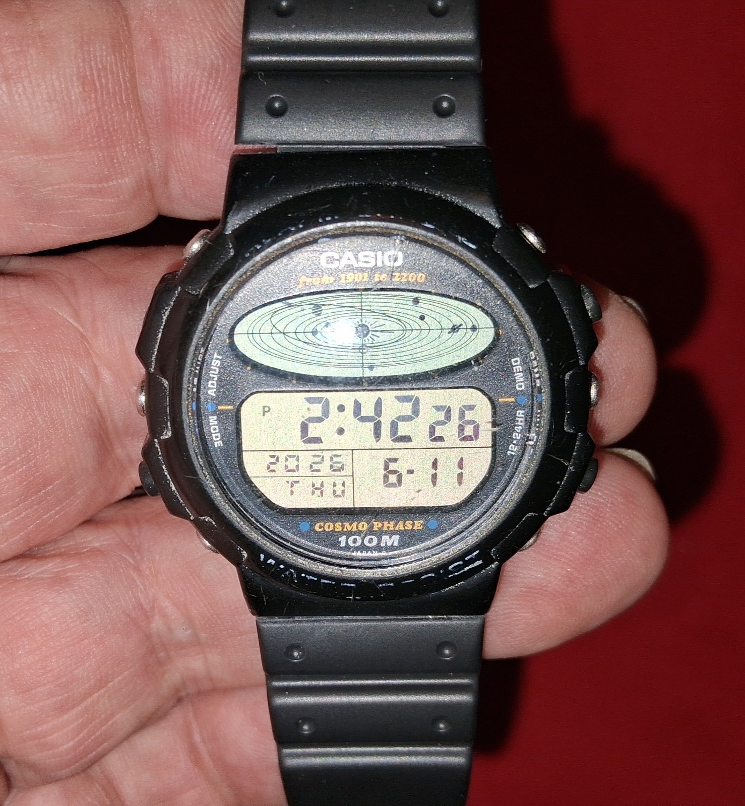 Rare Vintage Casio Cosmo Phase CGW-50 Men’s Digital Astronomy Sports Watch