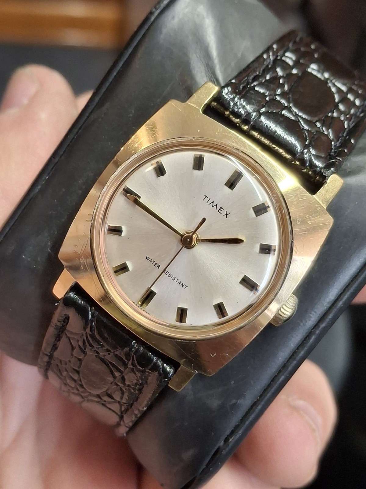 Timex Sprite 1969 Gold Tone Square Case Mens Vintage 1960s Mechanical…