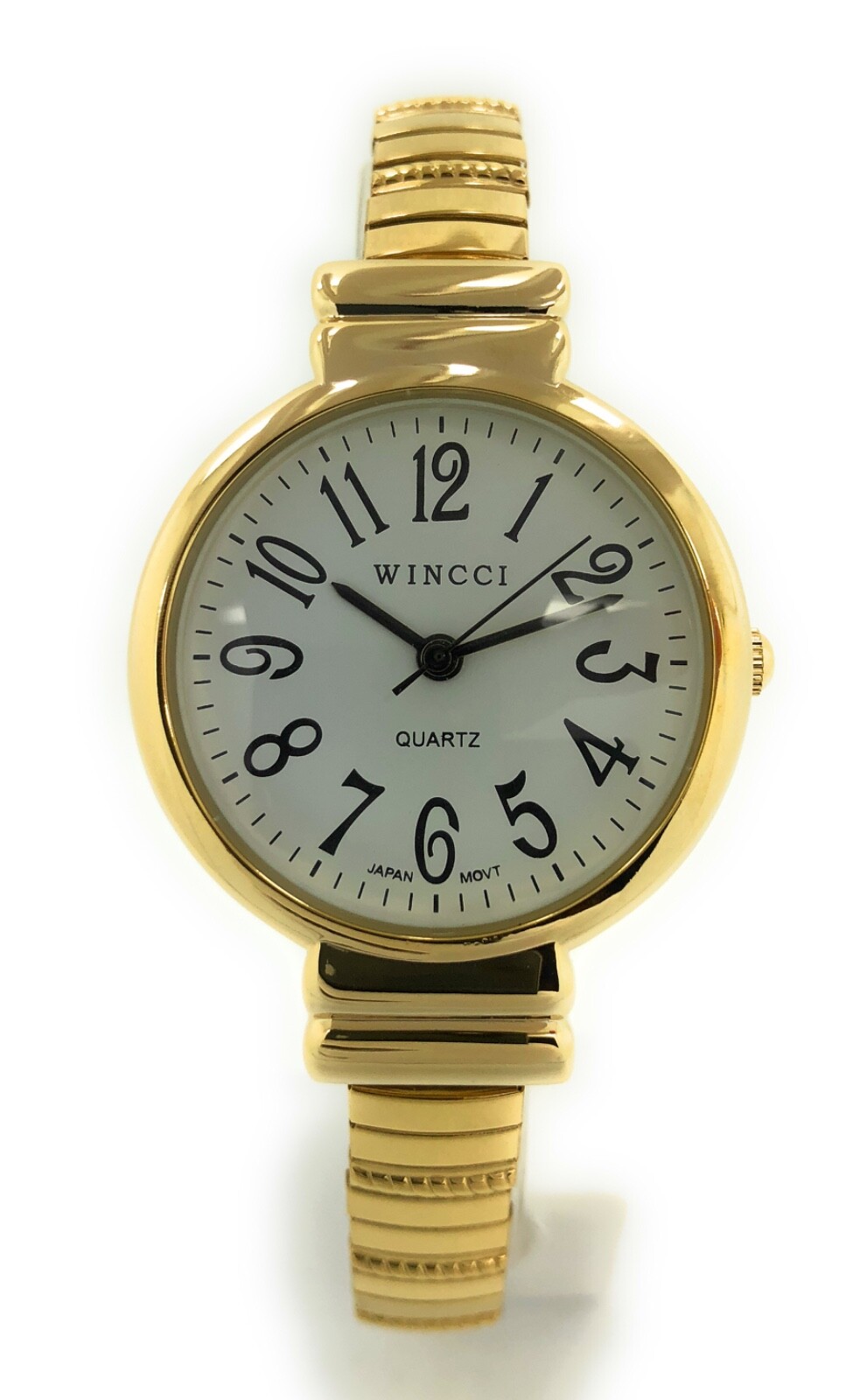 Wincci Ladies Easy Reader Round Stretch Elastic Band Analog Quartz Fashion Watch