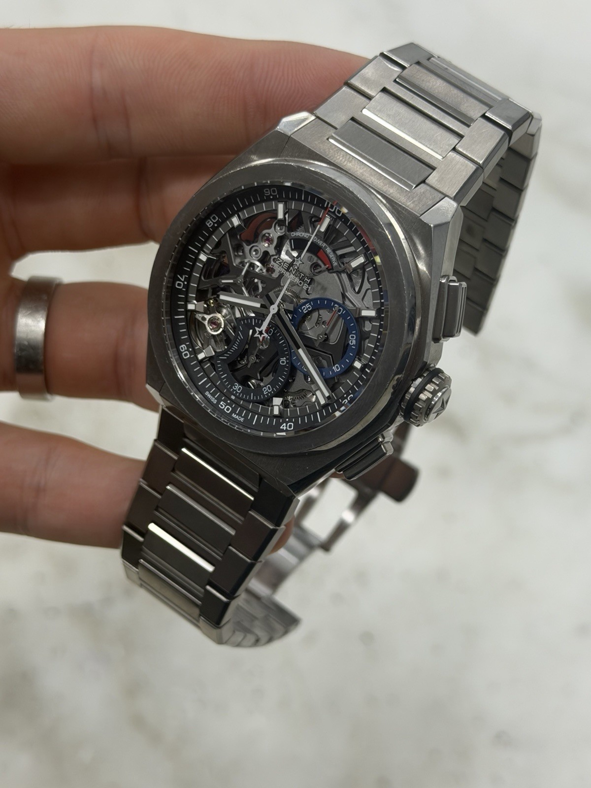Zenith Defy El Primero Skeleton Dial Titanium 44mm Auto Mens Watch 95.9000.9004
