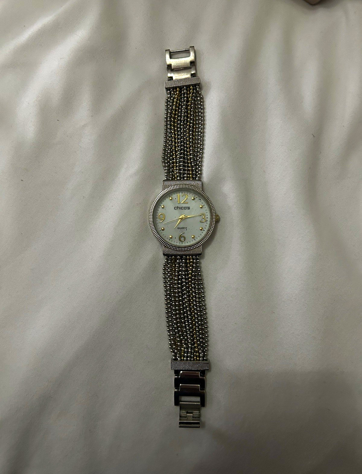 Chico’s silver watch with gold accents. #watch #chicos #silver #jewlery