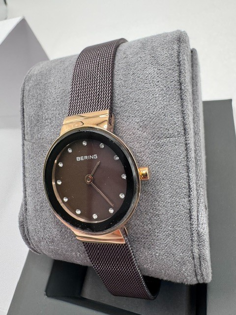 Bering Classic 10124-265 Brown MOP Dial Rose Gold Tone Bracelet Women’s Watch