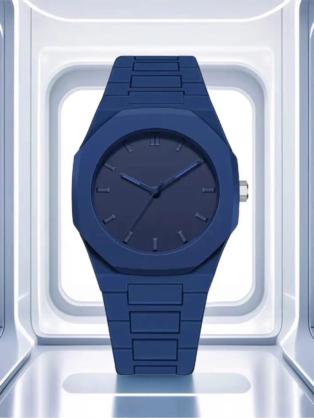 Men Simple Quartz Watch Minimalist Numberless Dial Push Clasp 5 Colors Battery