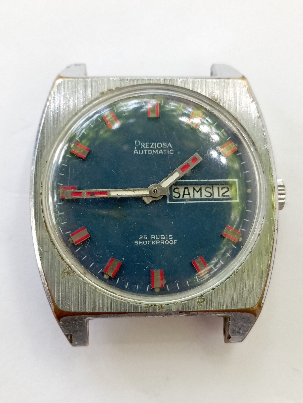 VINTAGE Swiss made BLUE dial automatic PREZIOSA 25 rubis cal. FB 226 from 1970