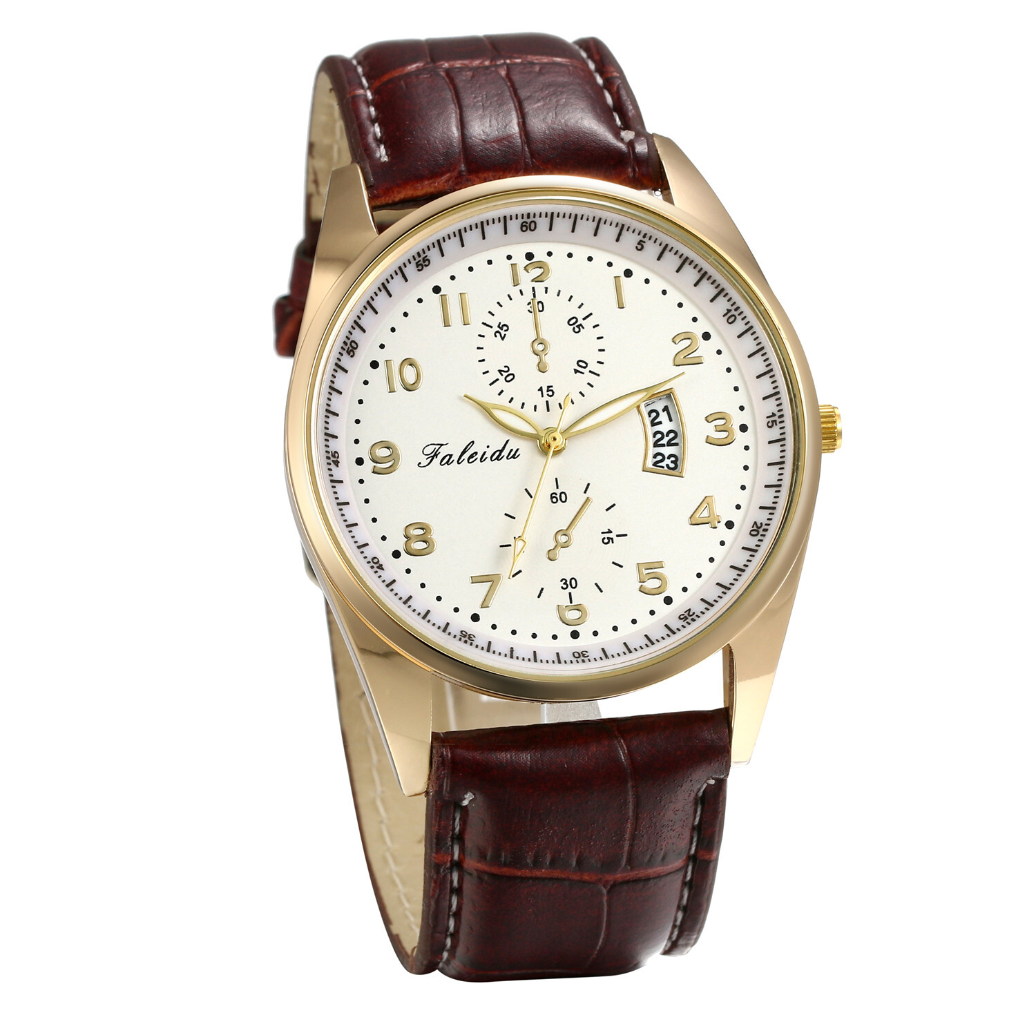 Men’s Simple Casual Dress Wristwatch Leather Band Analog Quartz Date Watch Gift