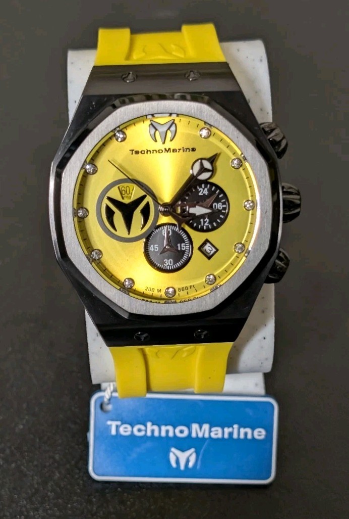 TechnoMarine Reef Sun Men’s Watch (Model TM-523002) – Black & Yellow