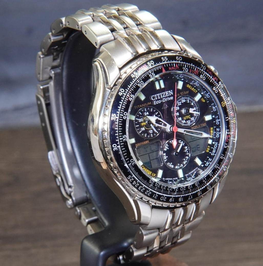 Citizen Promaster C650-Q02144 NaviHawk Chronograph Watch EcoDrive w/Box Serviced