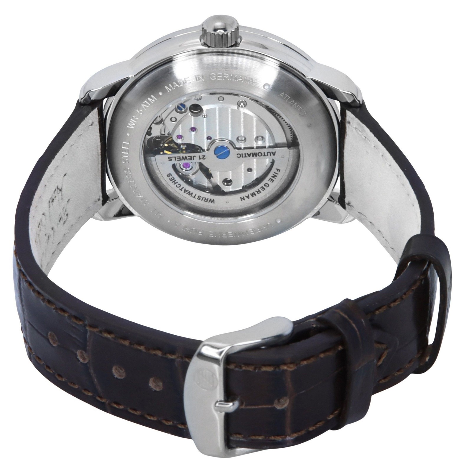Zeppelin Atlantic Leather Strap Full Luminous Dial Automatic Z84605 Mens Watch