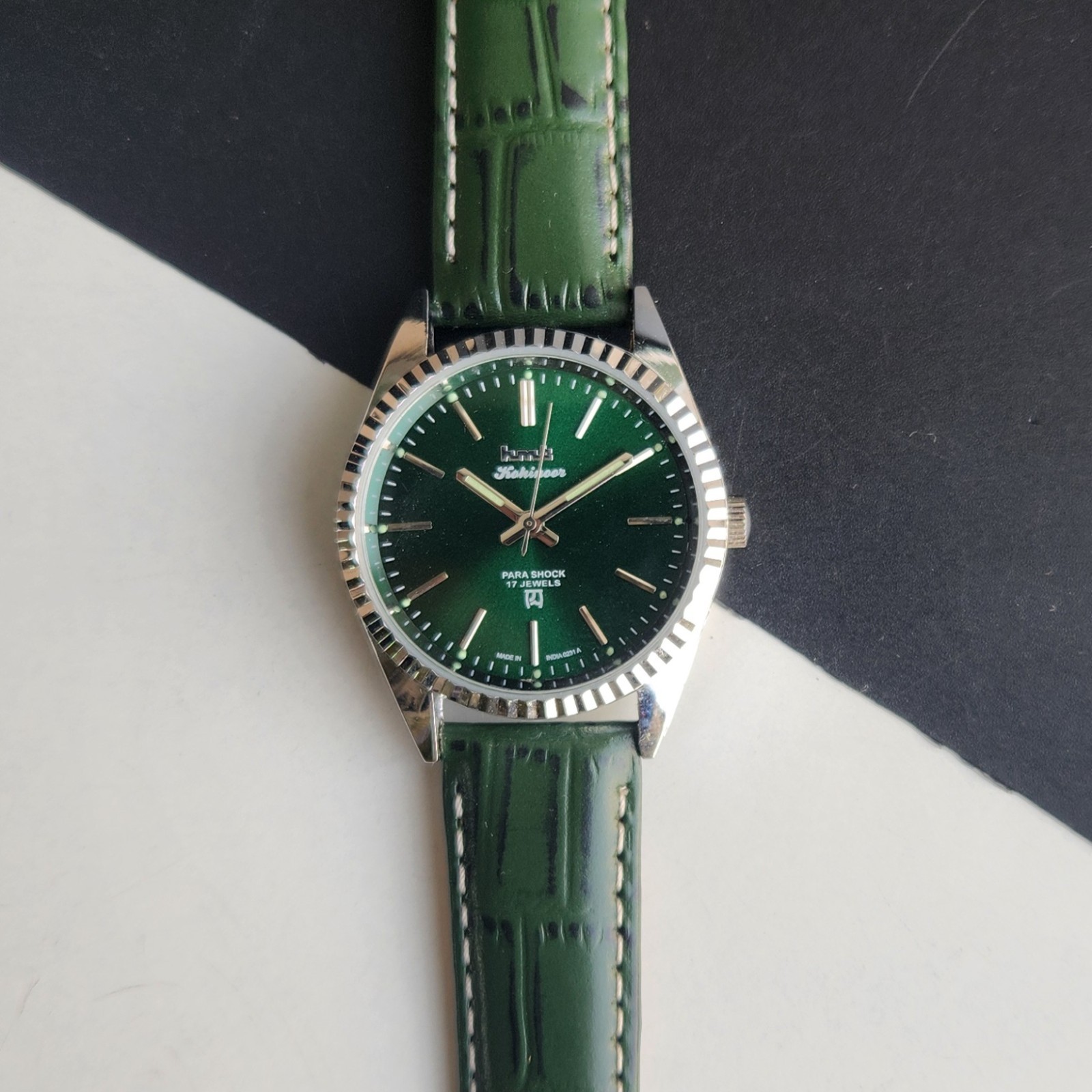 Vintage HMT Kohinoor Fluted Bezel Mechanical Hand Winding Wrist Watch A05