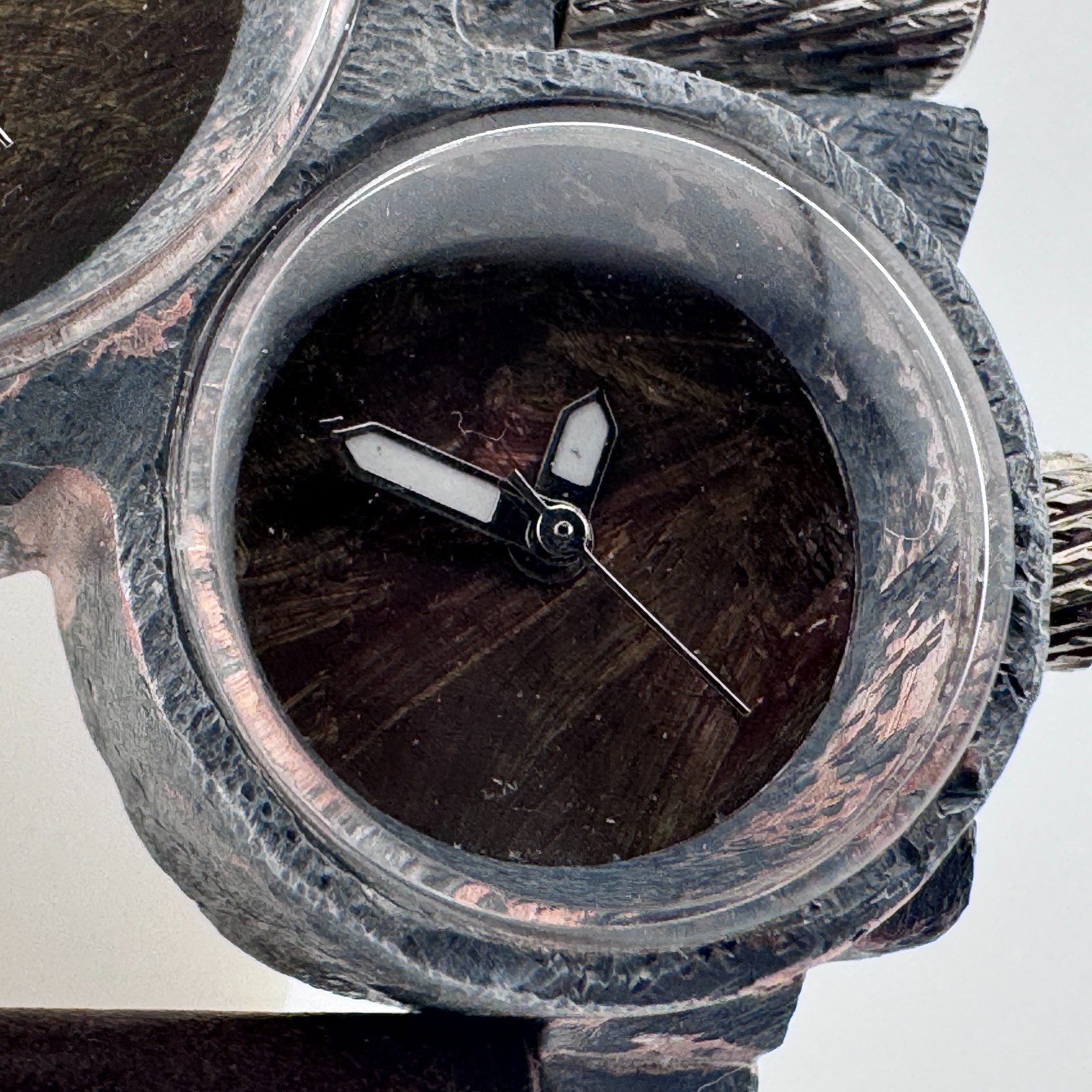 Distressed Rustic Quartz Watch Men Hand Painted Dial Triple Movements New Batter