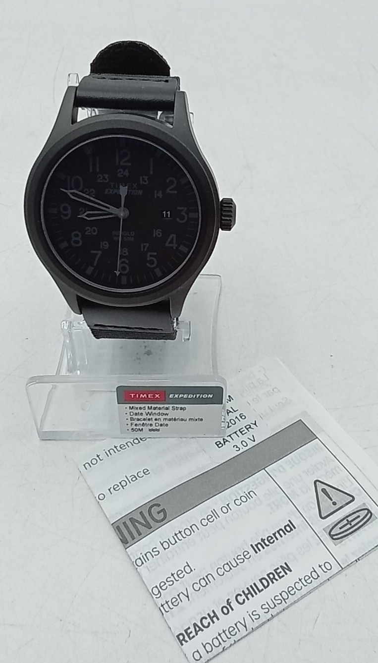 Timex TW4B14200 Men’s “Expedition” Black Fabric Watch Scout Indiglo Date