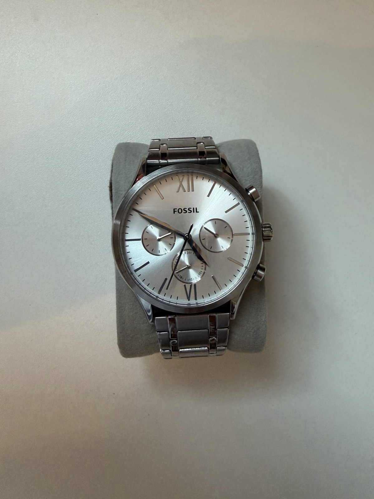 Fossil Fenmore Multifunction BQ2810 Men’s Silver Stainless Steel Watch 44mm