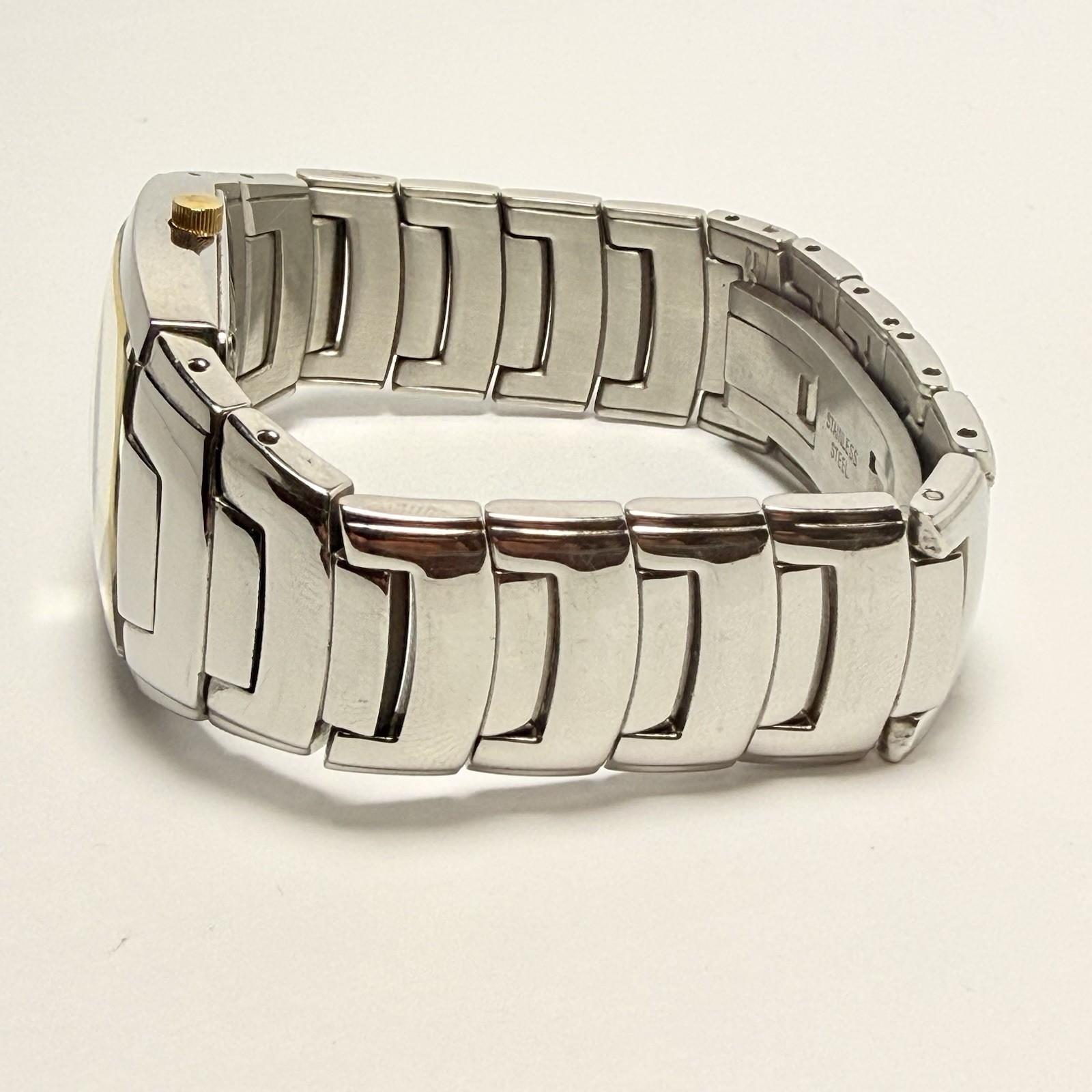 Bulova Men’s Two-Tone Rectangular Quartz Silver Dial SS Bracelet Date 30m