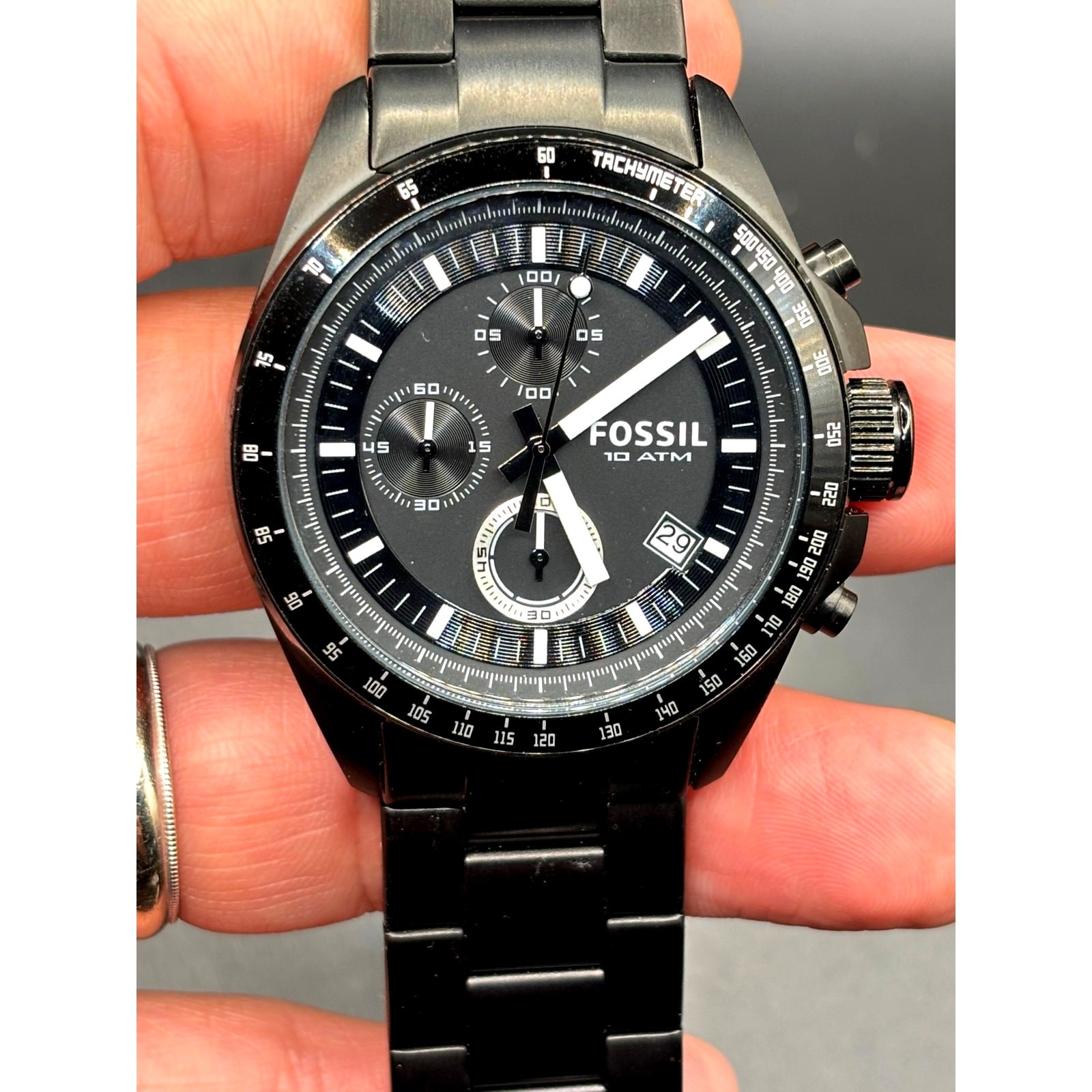 Fossil Decker CH2601 Black IP Stainless Steel Chronograph Men’s Watch NIB
