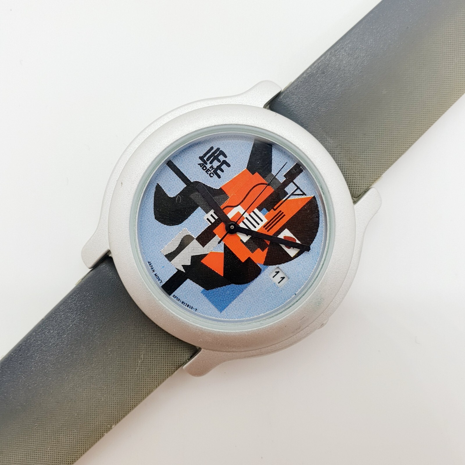 Urban Modern Abstract Adec by Citizen Quartz Watch with Date Window 1990s