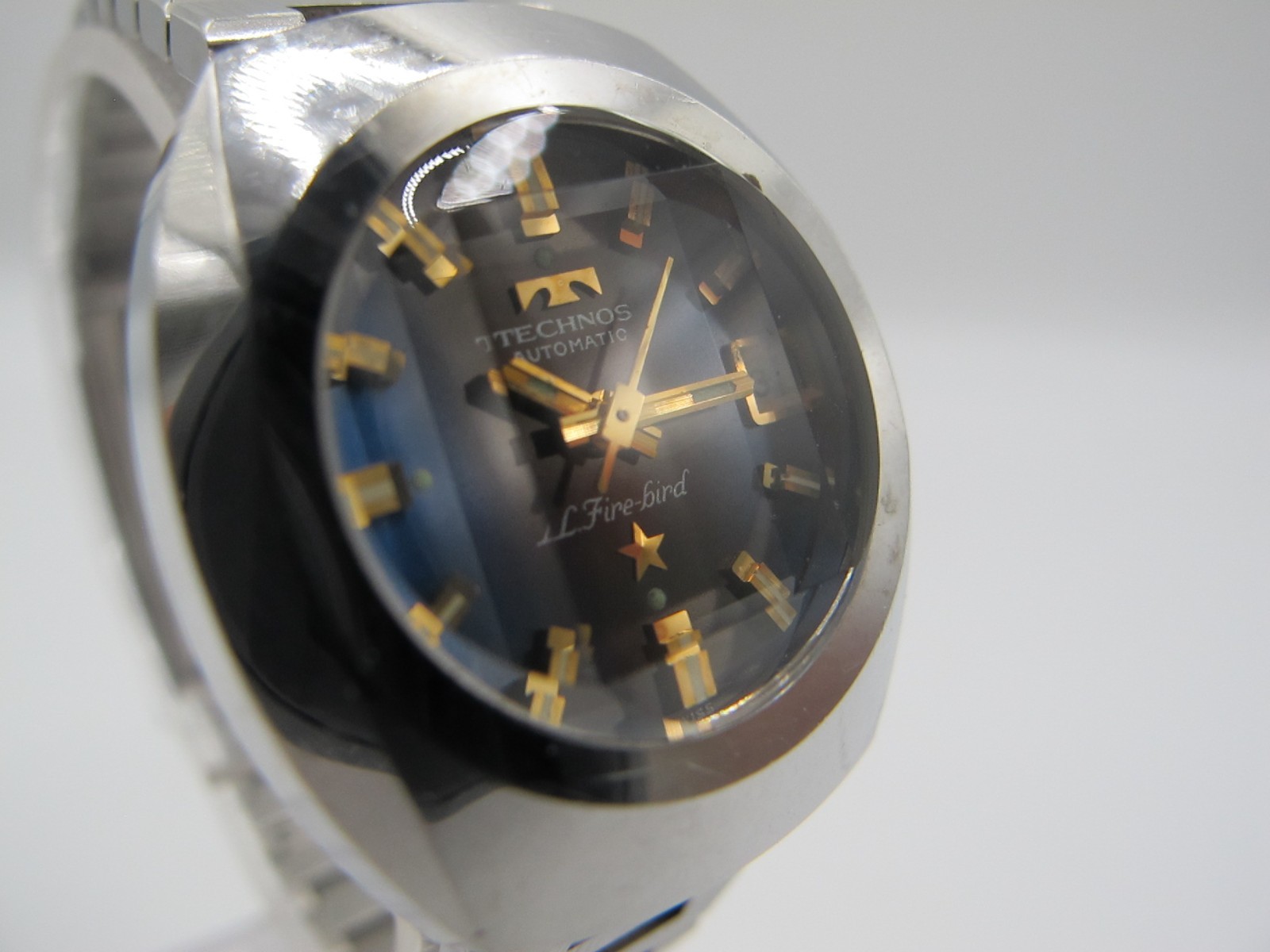 [Exc+3] Technos Firebird Automatic Blue Dial Date Vintage Men’s Watch Japan