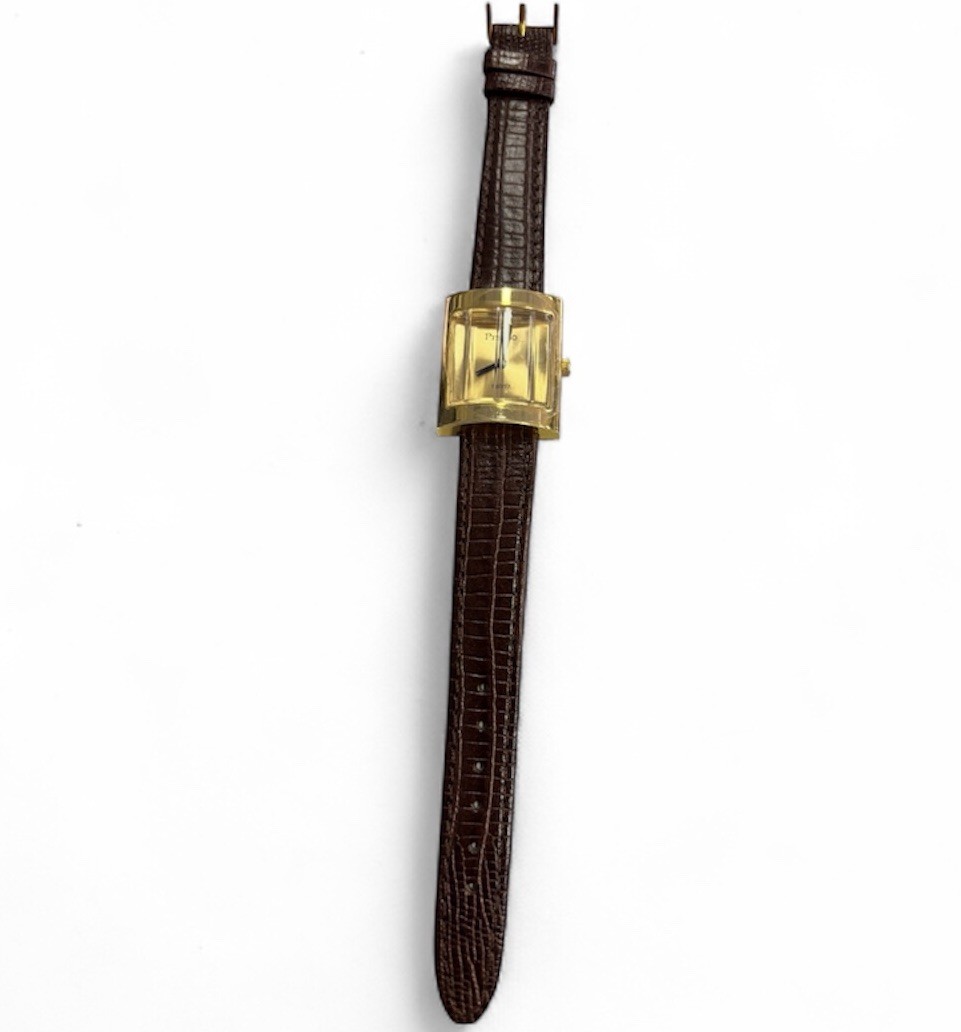 Preciso Analog 3D Style Art Deco Quartz Wristwatch with Genuine Leather New!