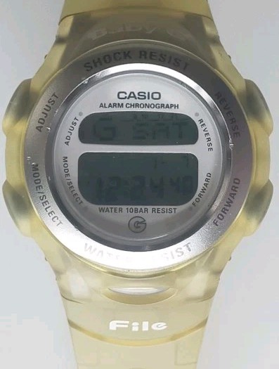 Vintage Casio Baby-G BGF-111 File Jelly Clear Yellow Watch Module 1564