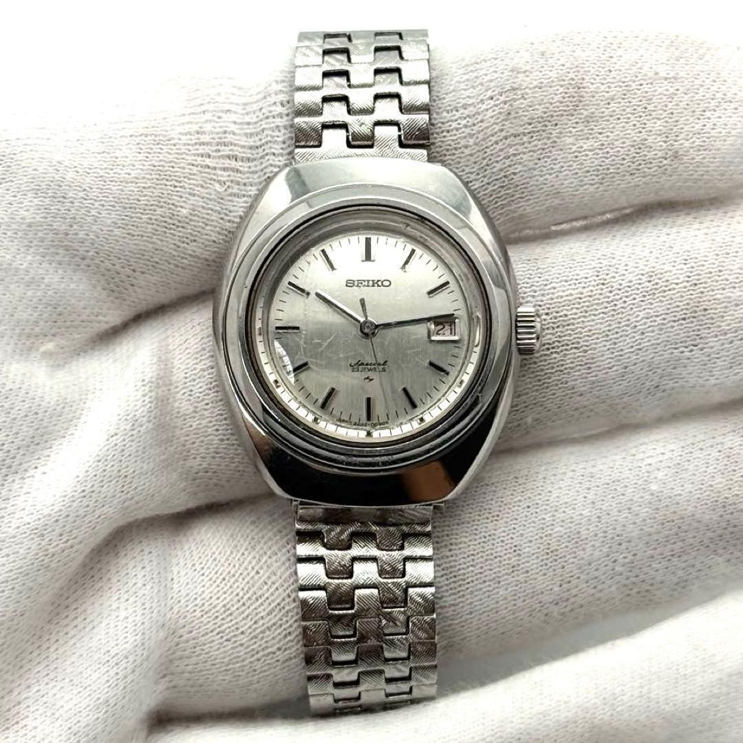 Working condition SEIKO manual winding date ladies’ watch, silver, round, ra