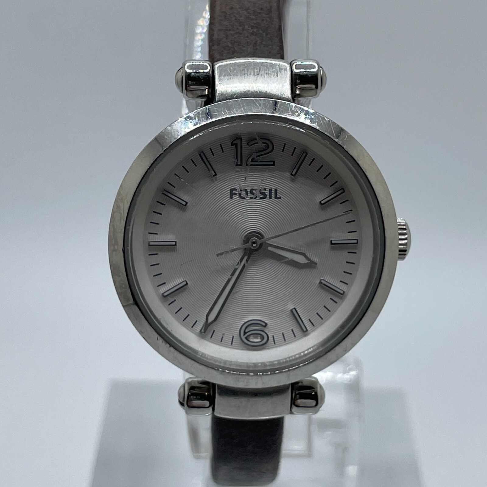 Fossil Georgia Watch Womens 26mm Case One Piece Gray Strap Quartz Analog ES3717