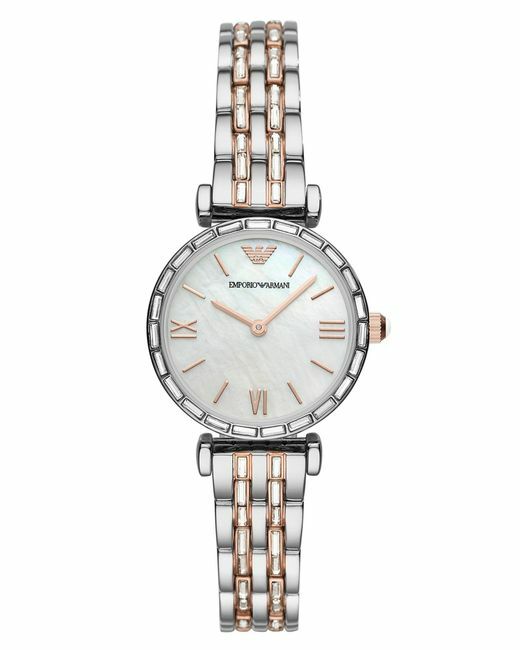 AR11290 Mother of Pearl, Silver & Rose Gold Stainless Steel Ladies Watch