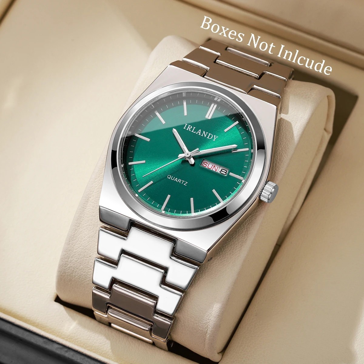Men’s Quartz Watches 3 ATM Luminous Date Stainless Steel Waterproof Wristwatches