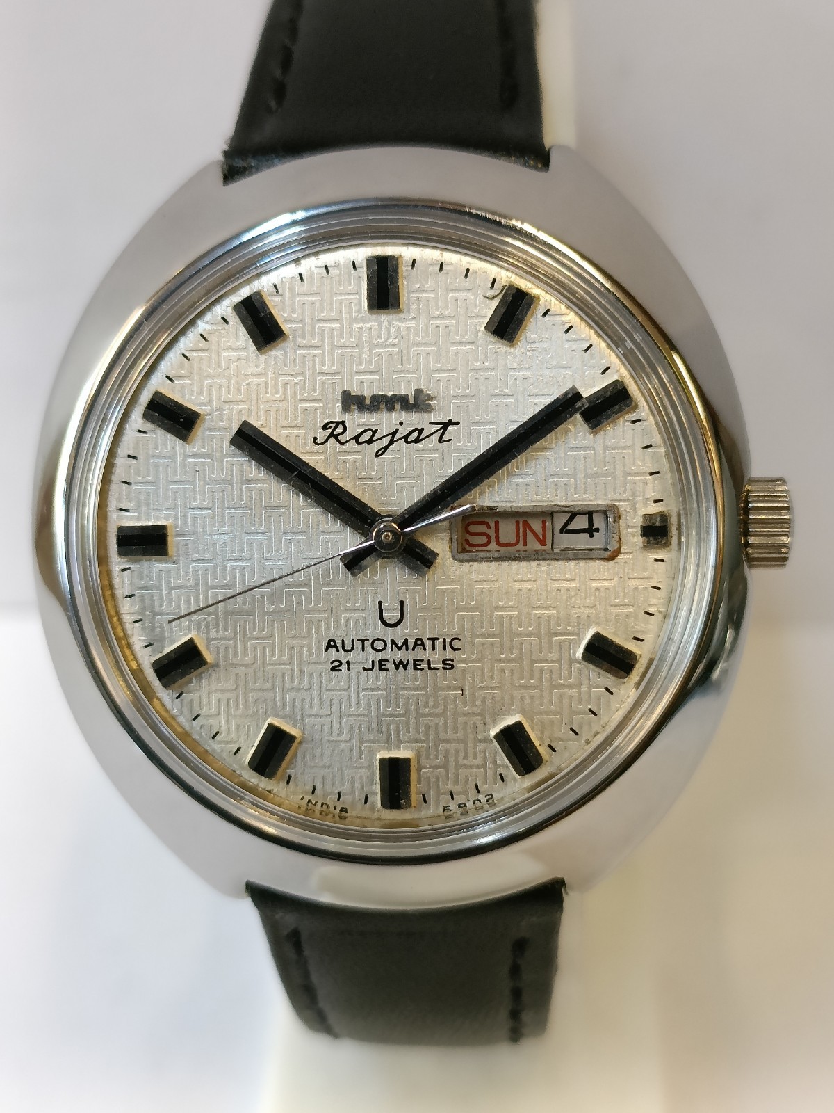 ORIGINAL HMT RAJAT 21J AUTOMATIC WHITE DIAL INDIA MEN’S WORKING CONDITION