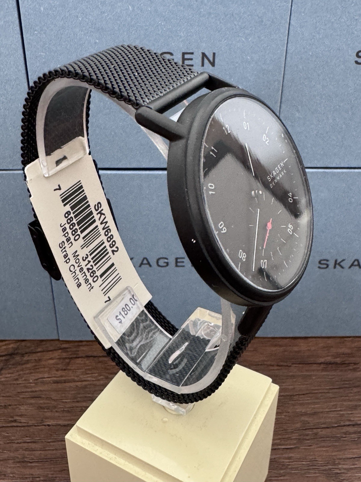 Skagen Watch KUPPEL Two-Hand Sub-Second SKW6892 Men’s Black