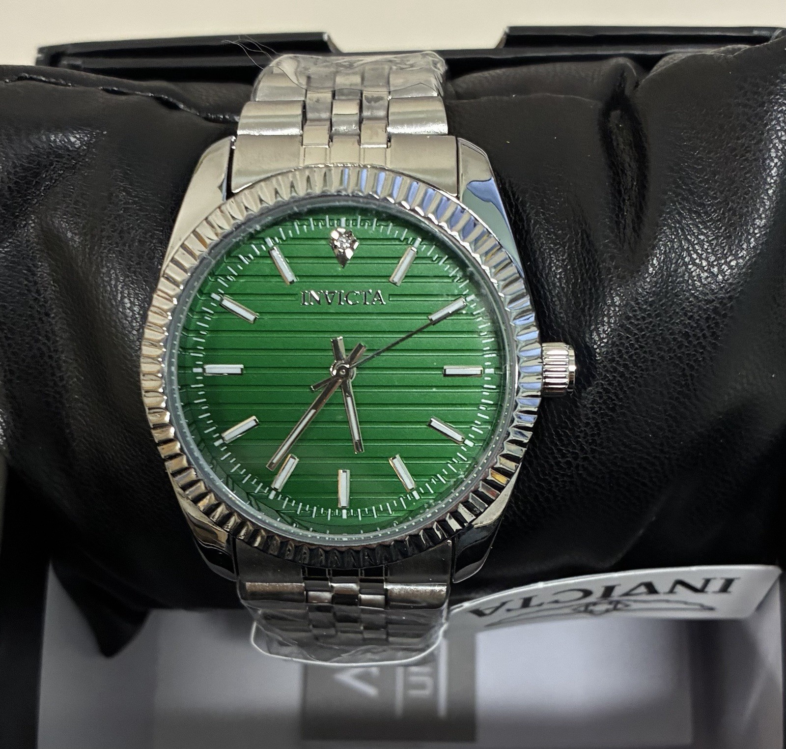 Invicta Celestial Men’s Quartz Watch 36mm Green Textured Dial Bracelet 50m