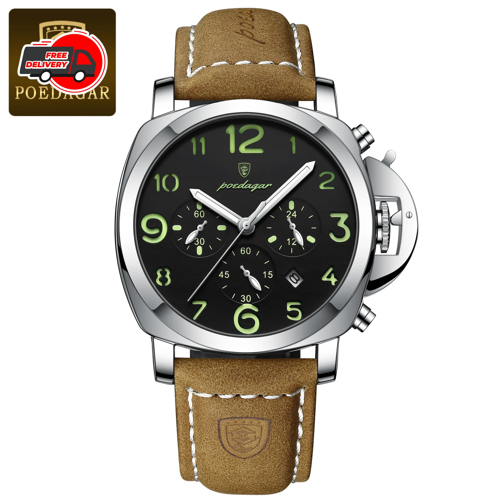 Tourbillon Leather Watch Men’s Automatic Mechanical Waterproof Wristwatches