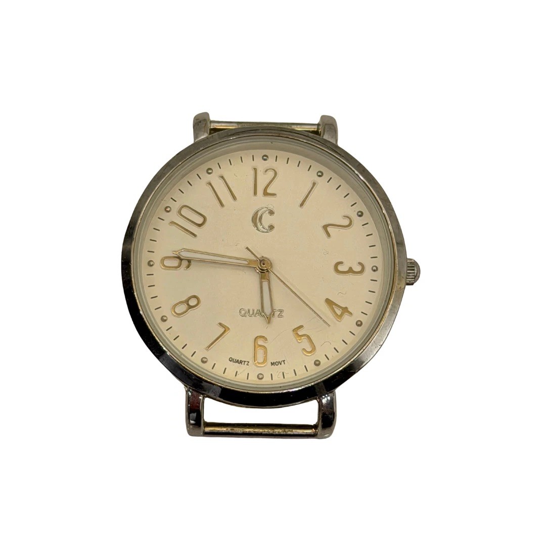 Quartz Watch Cream Dial Arabic Numerals Only Head Vintage *NEEDS BATTERIES