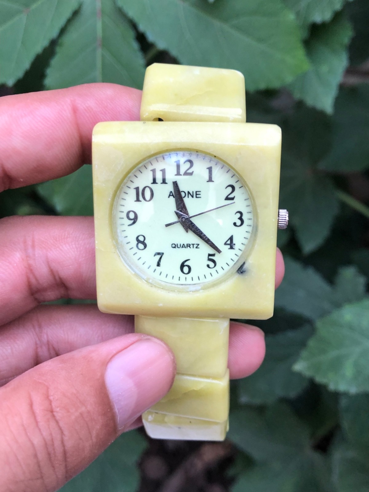 Natural Gemstone Beautiful Serpentine Jade Men/Women Watch Top Quality