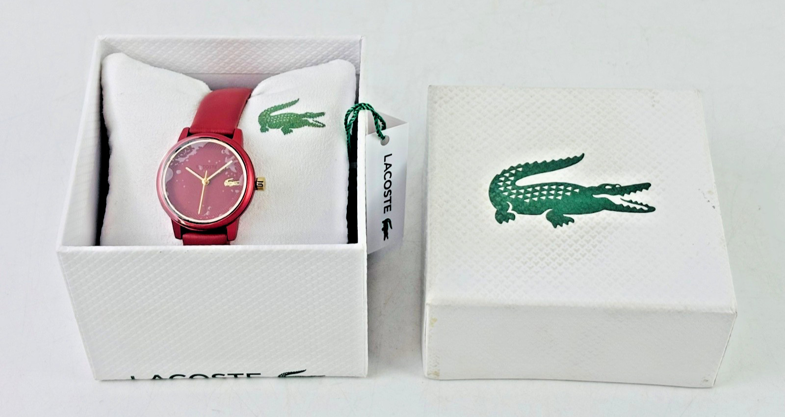 Lacoste LACOSTE.12.12 SWIFT Three-Hand Quartz Watch Cedar Leather 2001439 RED