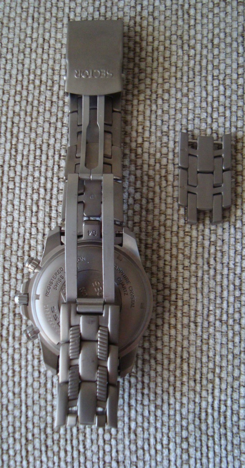 Sector 950 titanium Swiss chronograph, 261.262, rare red panda version, full set