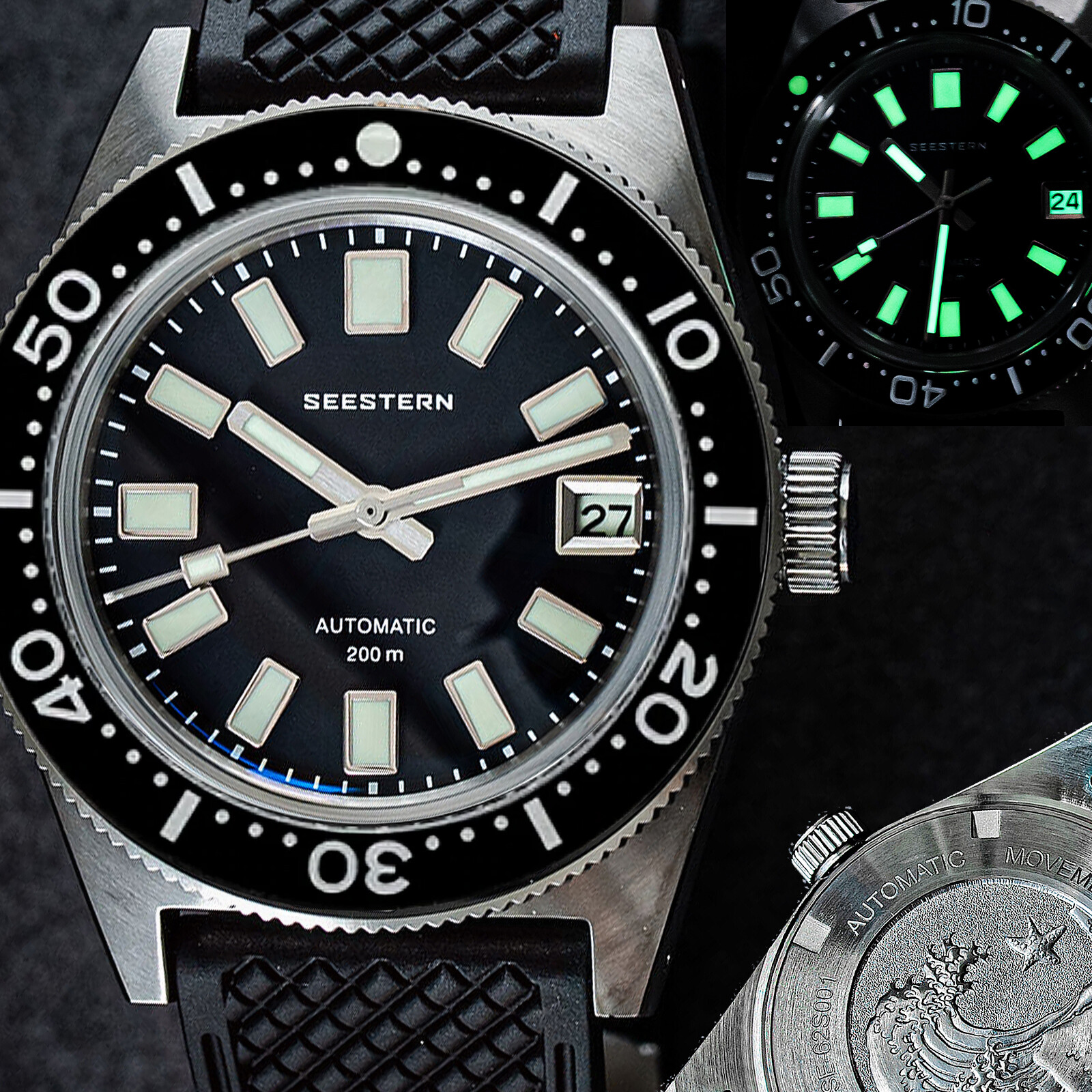 Seestern V3 62MAS 20ATM Genuine Ceramic Bezel 200m DIVER’S Watch SE2021-D62S-KK