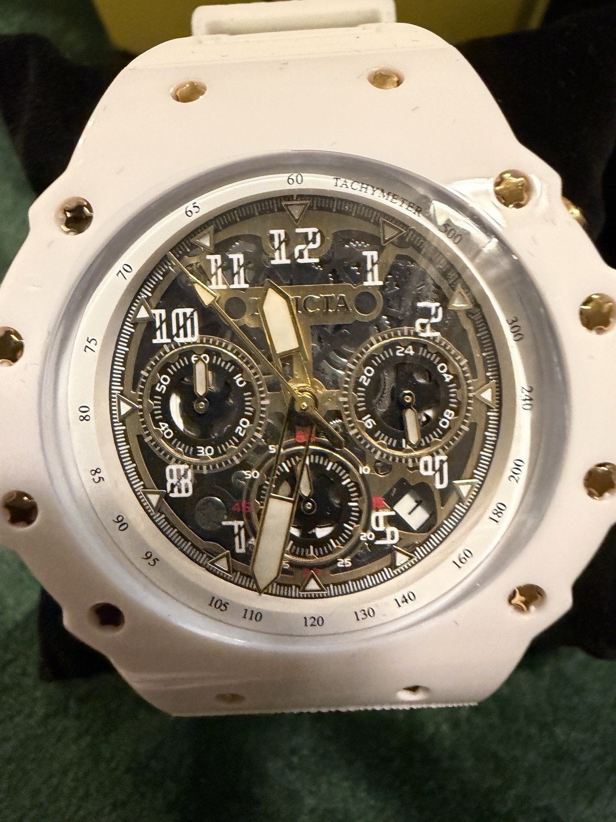 Invicta I-Force Men’s Quartz Chronograph Date Tachymeter White Strap Box