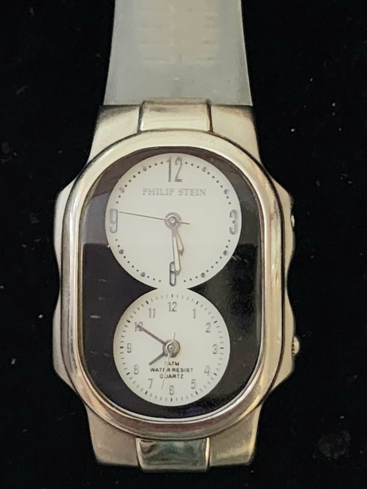 Philip Stein Teslar Dual Time Stainless Watch Five Bands NEW