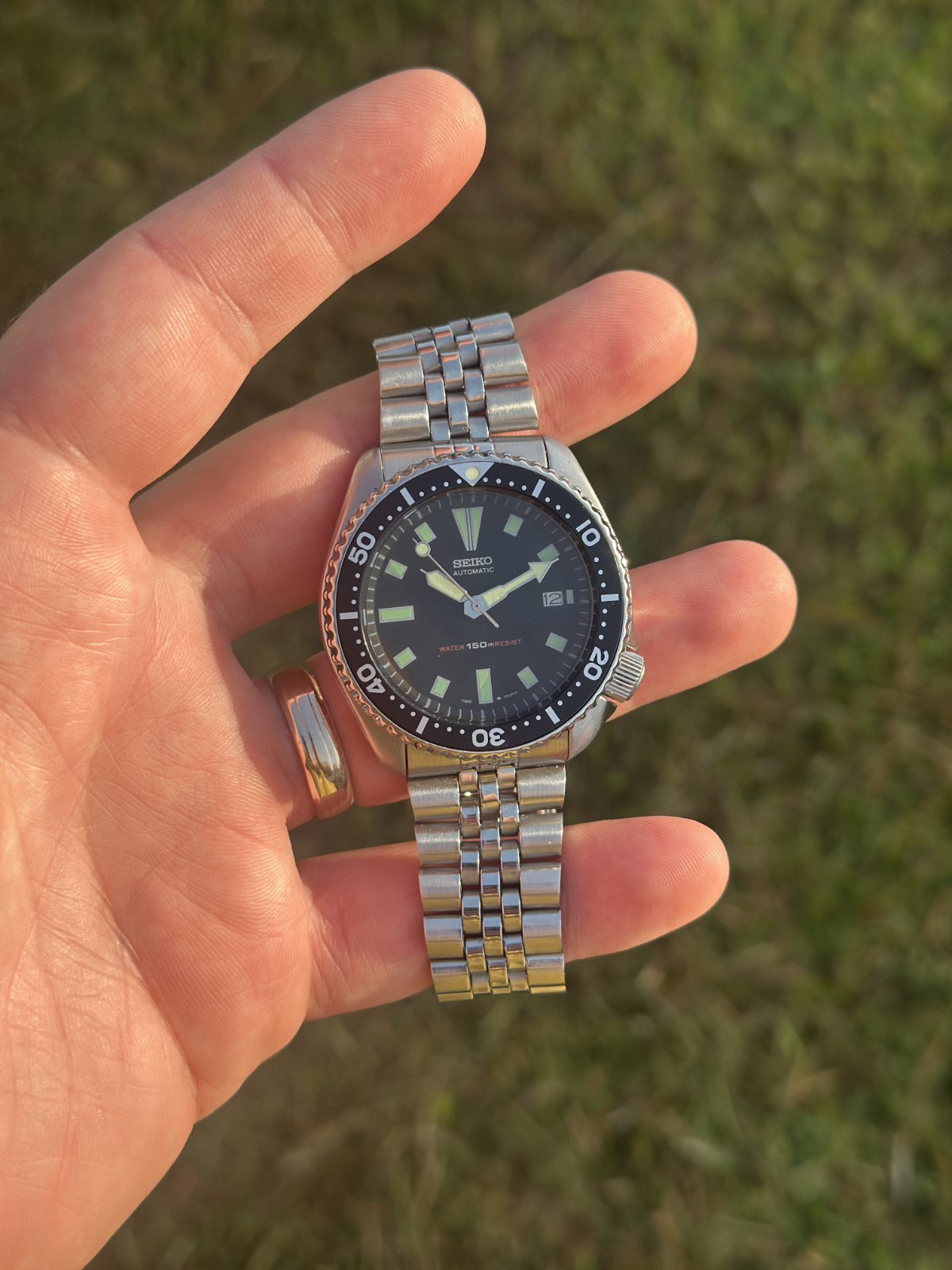 Seiko 7002-7000 Black Scuba Divers Vintage Automatic